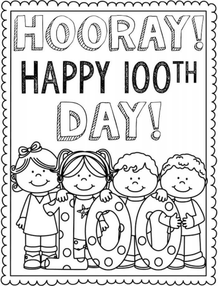 100 Day's of School Worksheets Free Coloring Pages 1