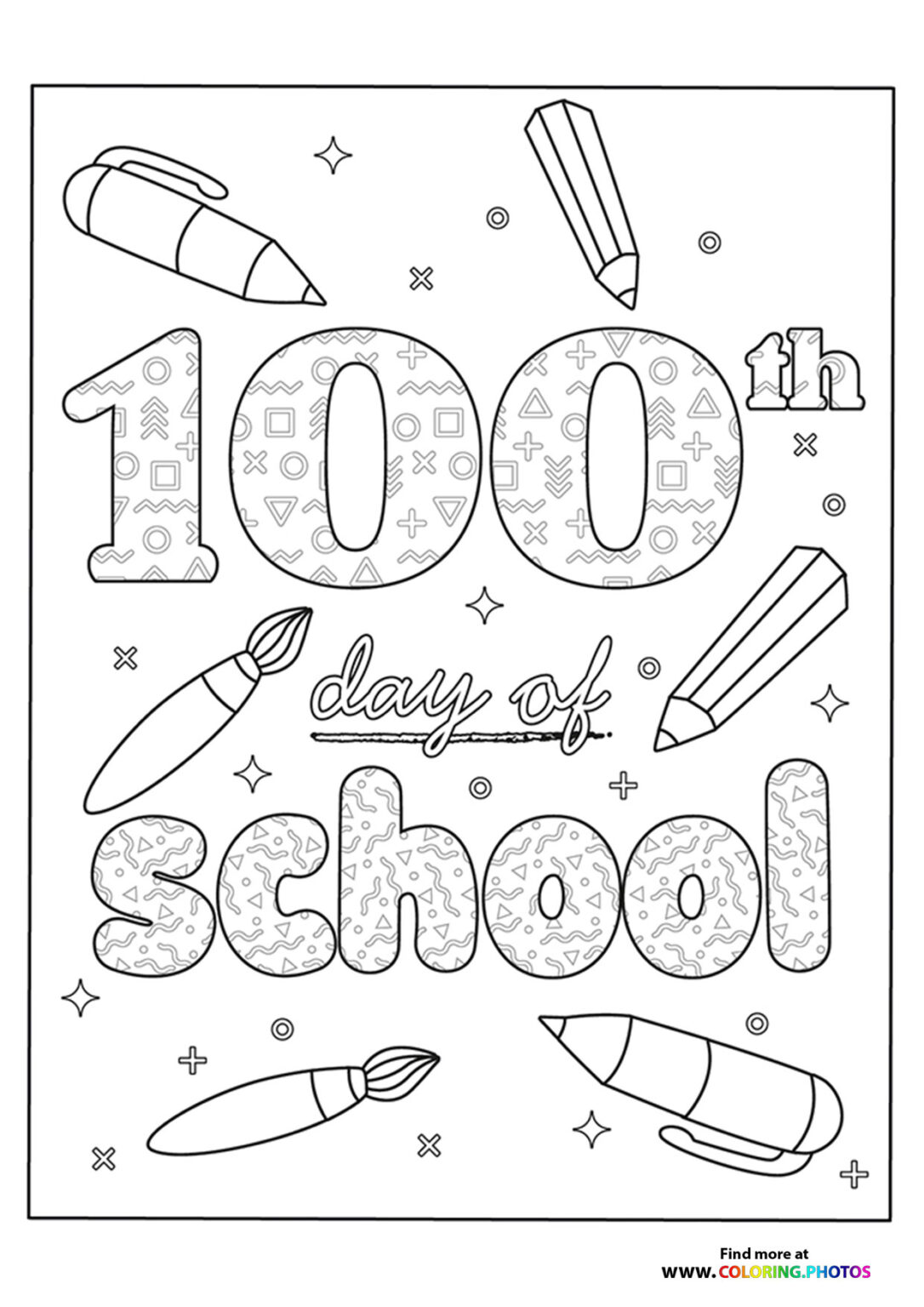 100 Day's of School Worksheets Free Coloring Pages 19