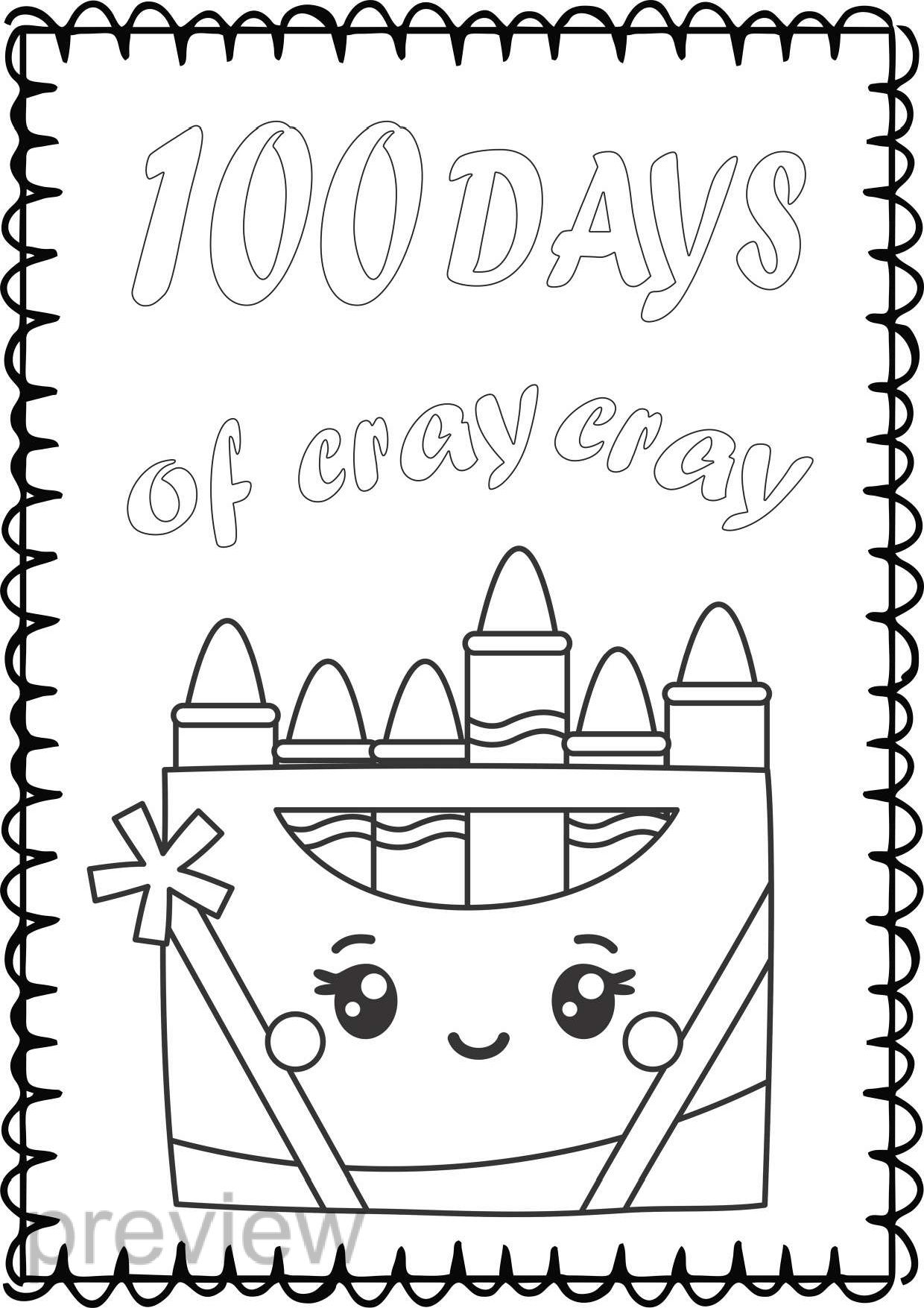 100 Day's of School Worksheets Free Coloring Pages 2