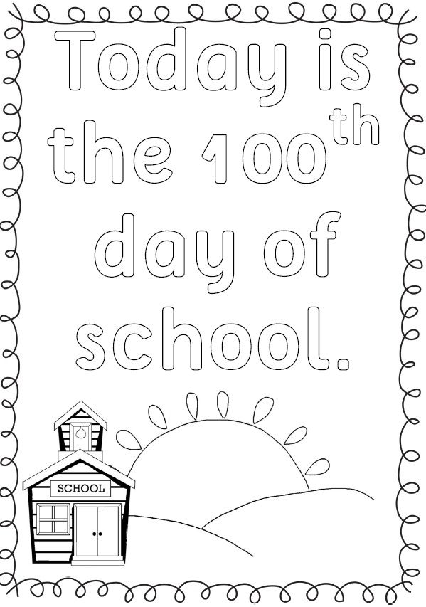 100 Day's of School Worksheets Free Coloring Pages 24