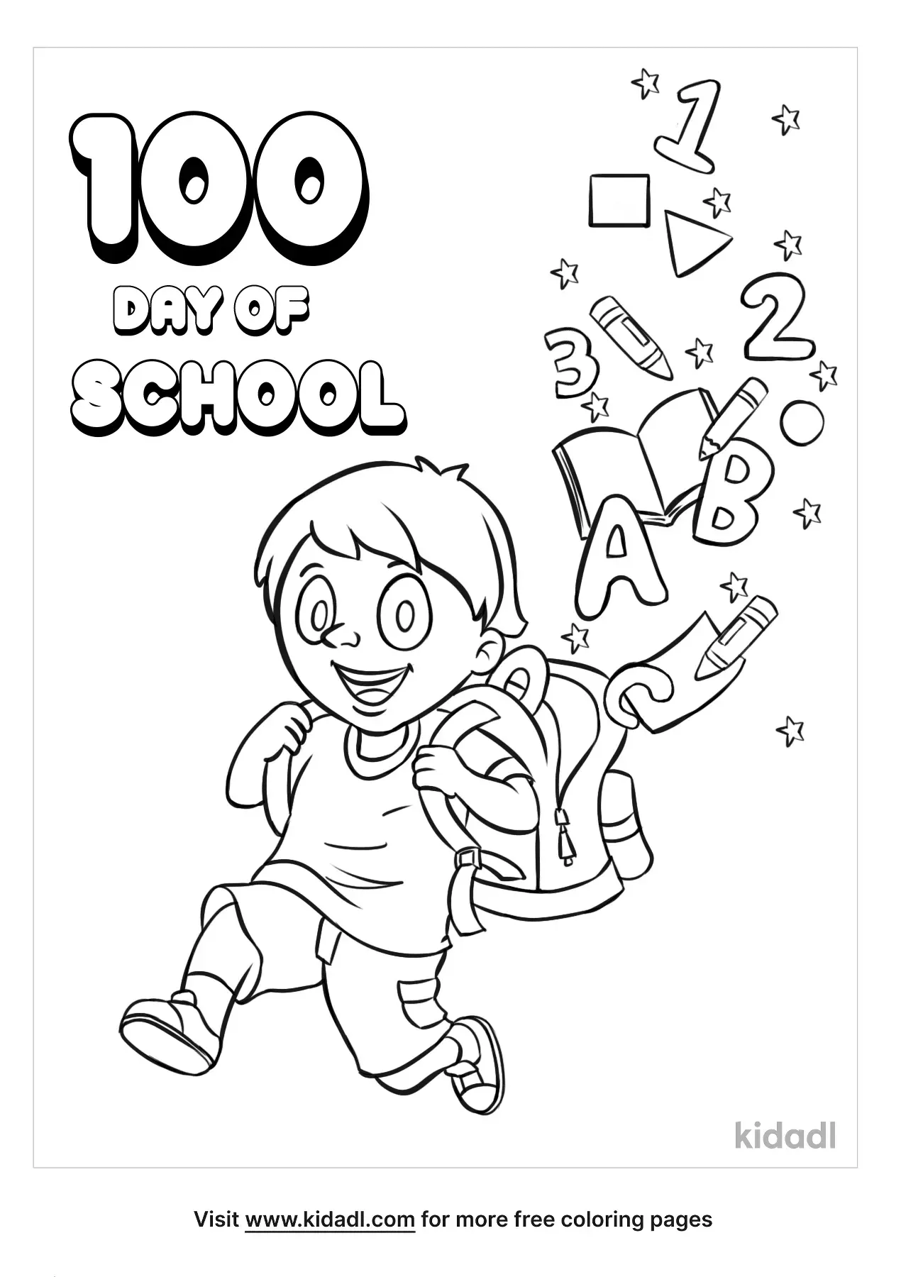 100 Day's of School Worksheets Free Coloring Pages 25