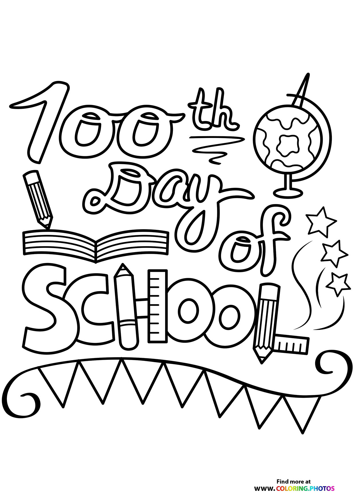 100 Day's of School Worksheets Free Coloring Pages 35