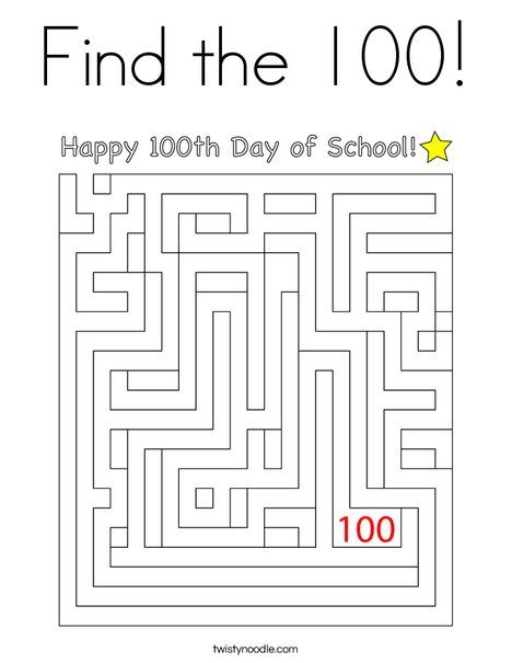 100 Day's of School Worksheets Free Coloring Pages 36