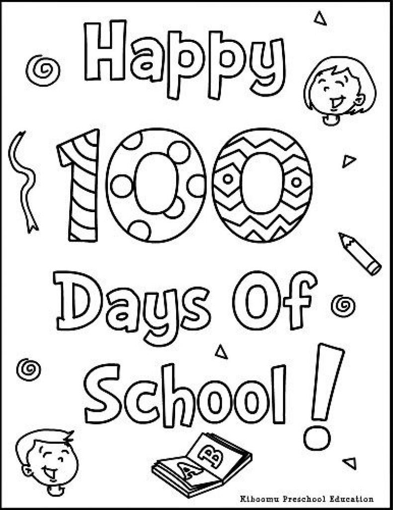 100 Day's of School Worksheets Free Coloring Pages 37