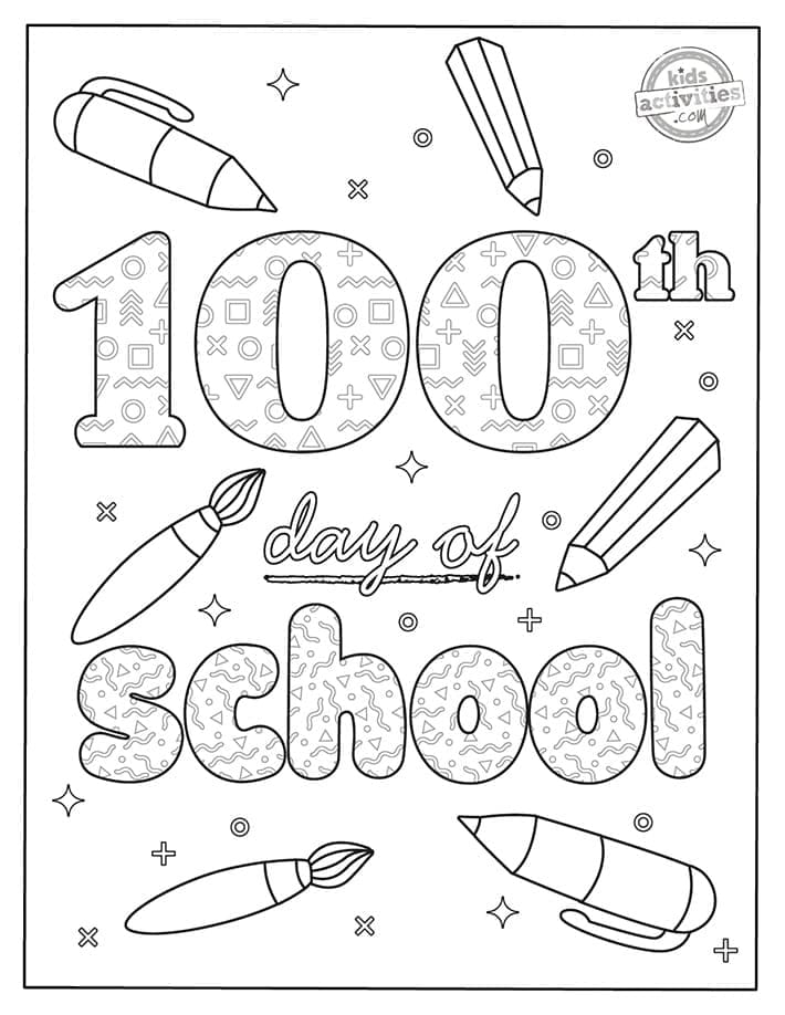 100 Day's of School Worksheets Free Coloring Pages 38