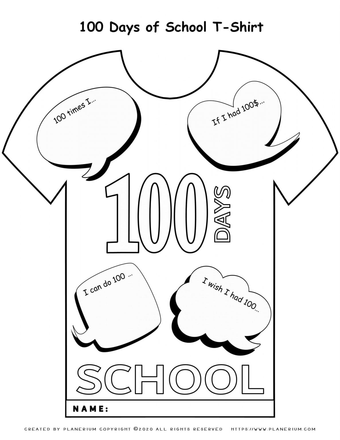 100 Day's of School Worksheets Free Coloring Pages 4