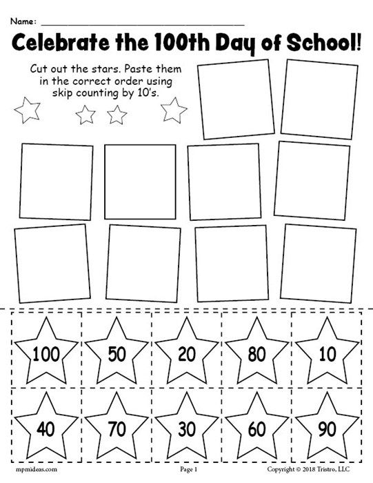 100 Day's of School Worksheets Free Coloring Pages 49