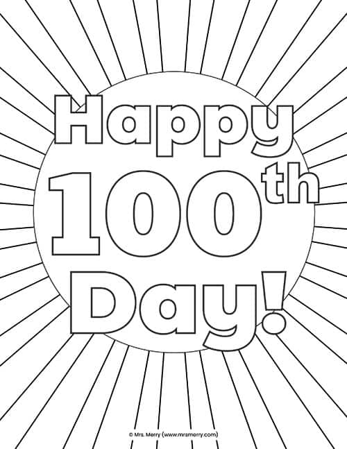 100 Day's of School Worksheets Free Coloring Pages 52