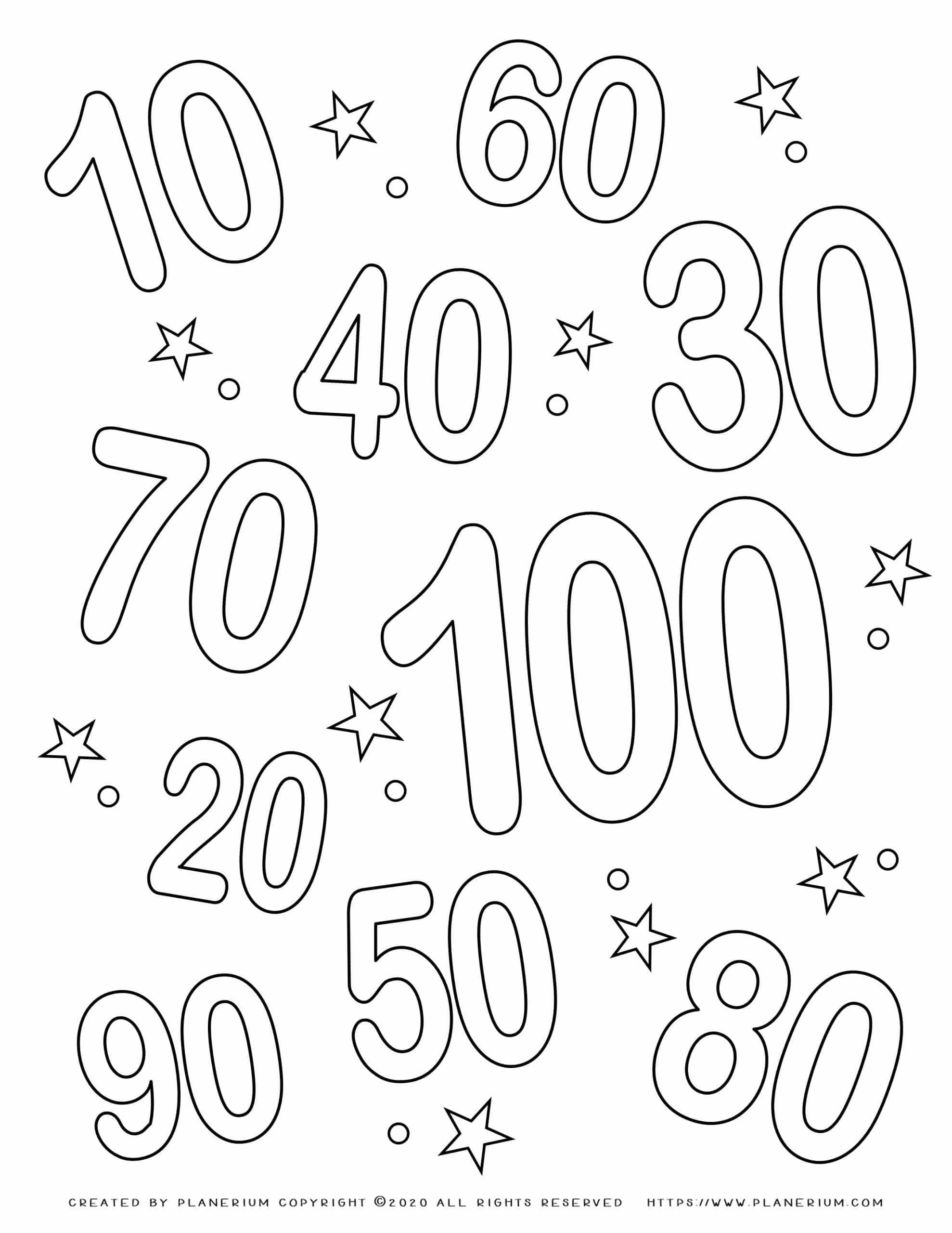 100 Day's of School Worksheets Free Coloring Pages 55