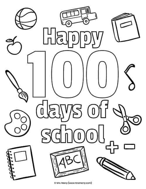 100 Day's of School Worksheets Free Coloring Pages 63