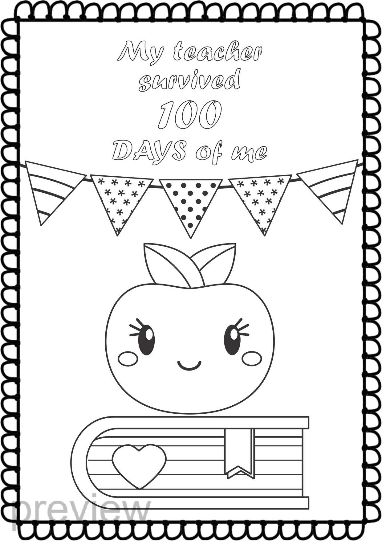 100 Day's of School Worksheets Free Coloring Pages 68