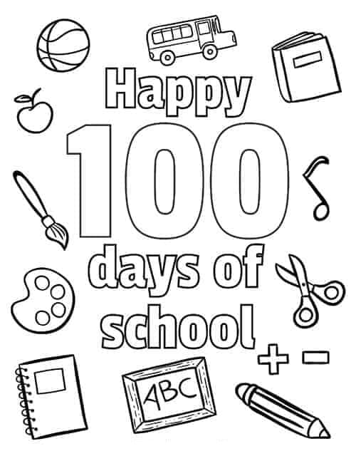 100 Day's of School Worksheets Free Coloring Pages 83