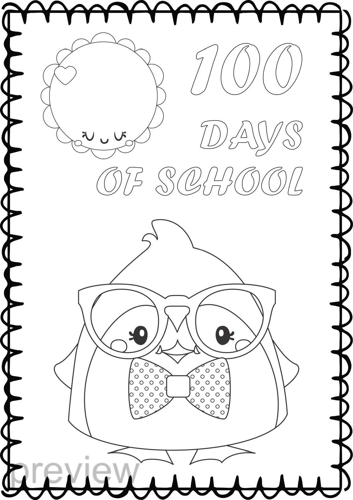 100 Day's of School Worksheets Free Coloring Pages 87