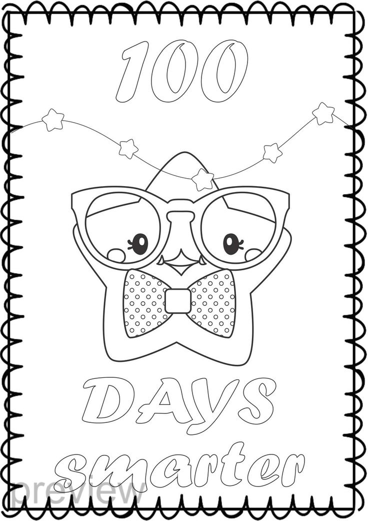 100 Day's of School Worksheets Free Coloring Pages 9