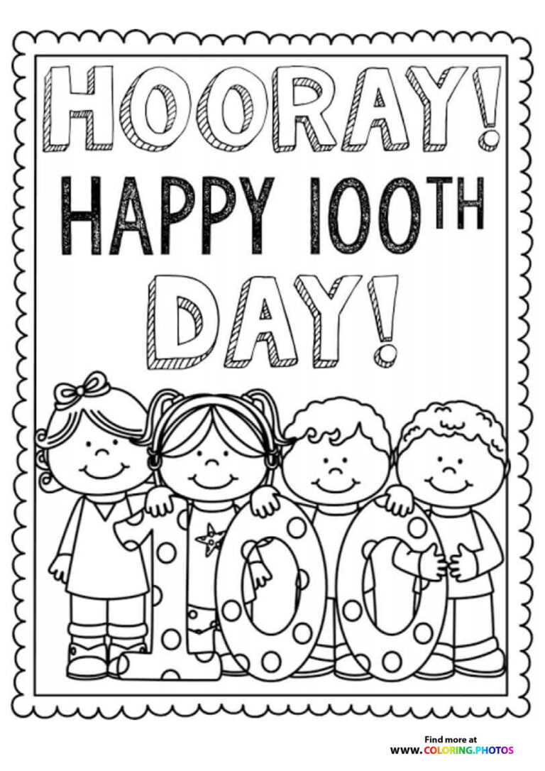 100 Day's of School Worksheets Free Coloring Pages 95