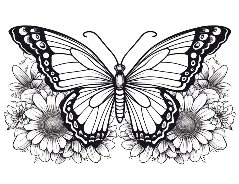 Butterflies Coloring Pages for Adults 11