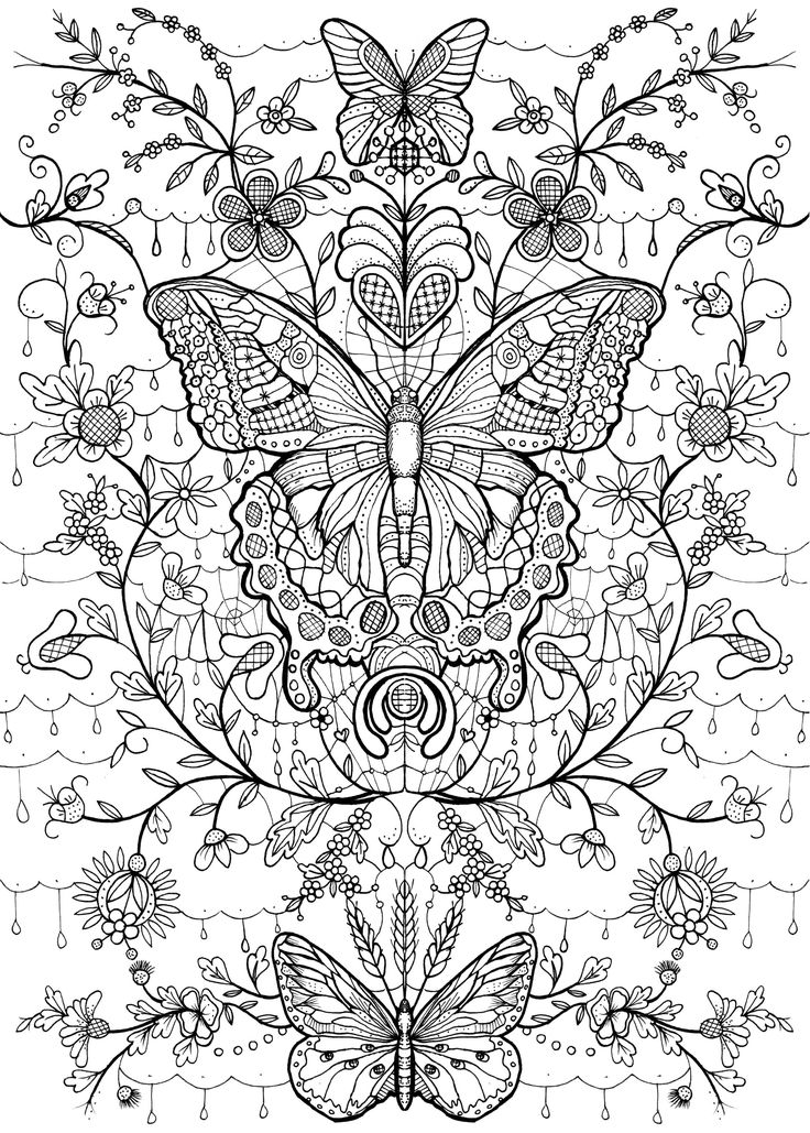 Butterflies Coloring Pages for Adults 185