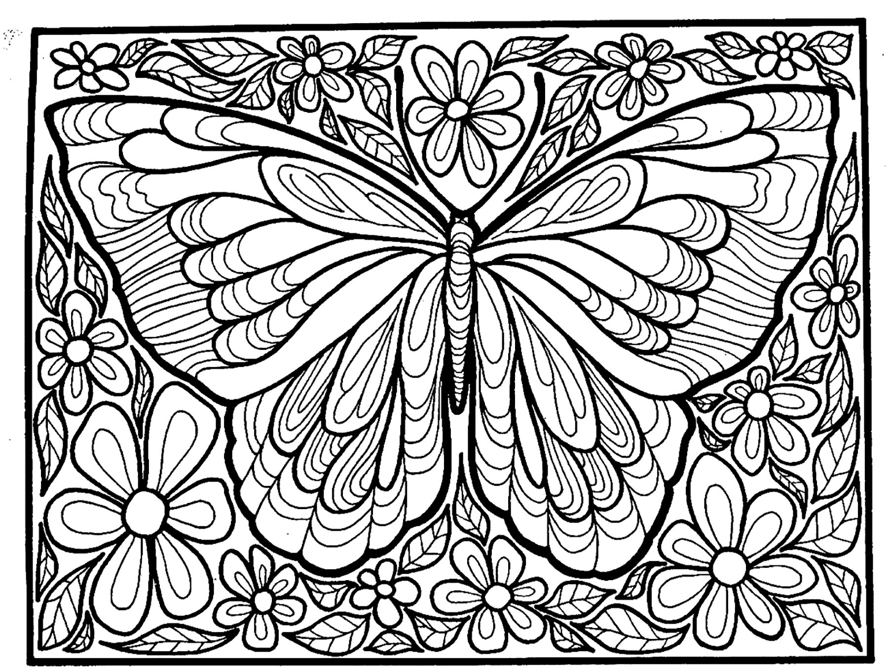 Butterflies Coloring Pages for Adults 88