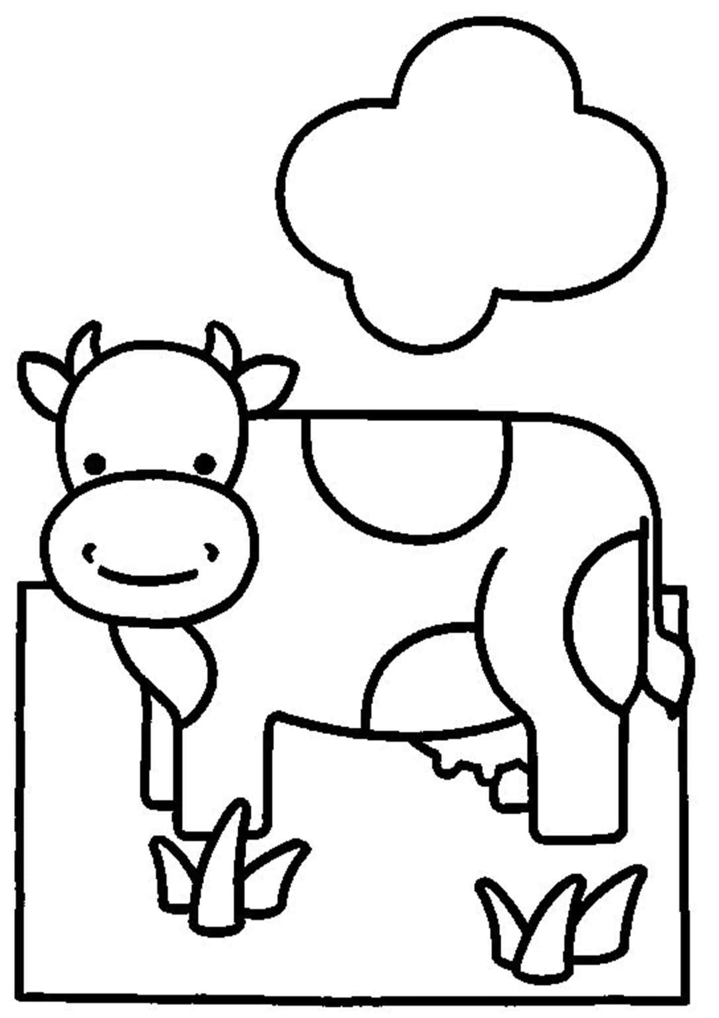 Cow Coloring Pages for Kids Printable 1