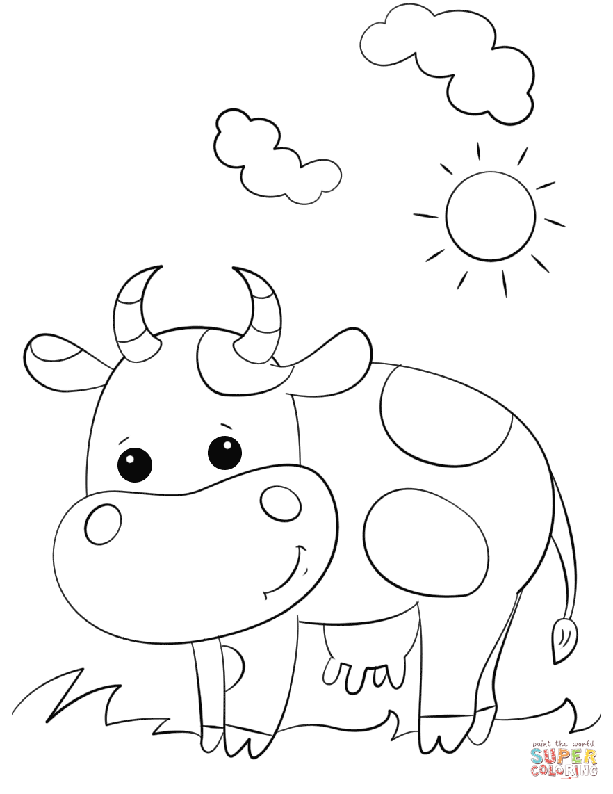 Cow Coloring Pages for Kids Printable 14