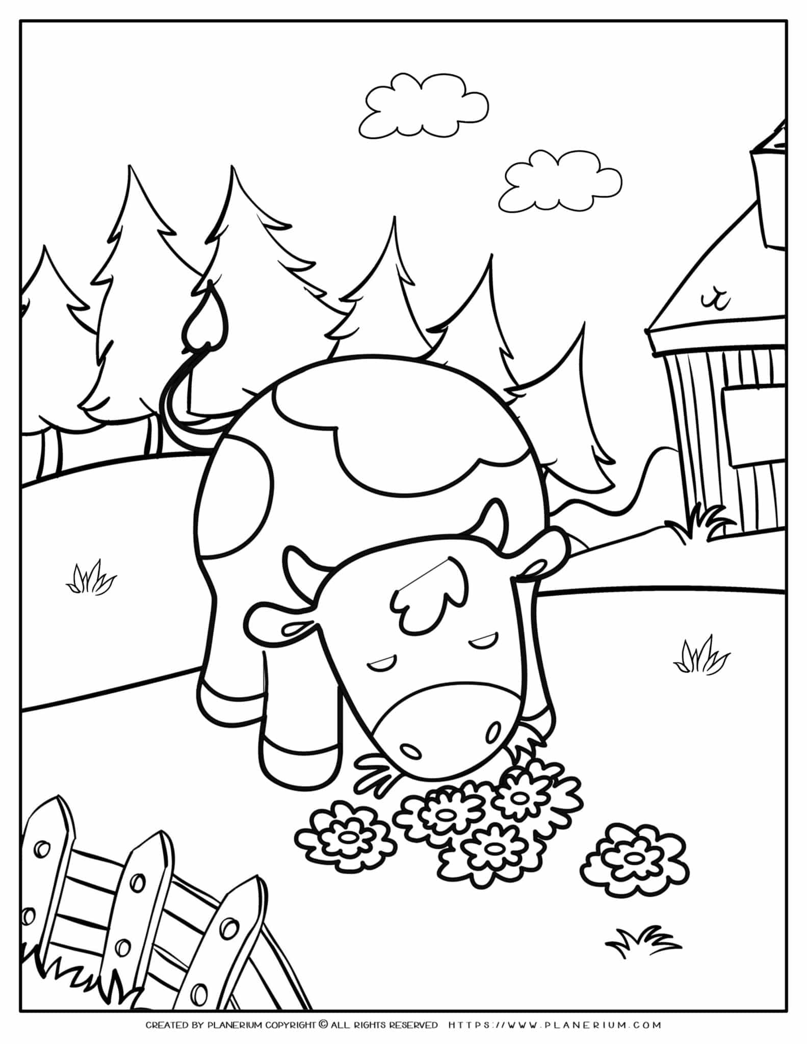 Cow Coloring Pages for Kids Printable 15