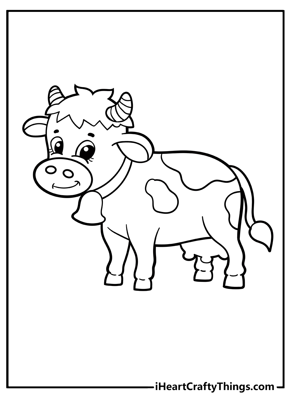 Cow Coloring Pages for Kids Printable 2