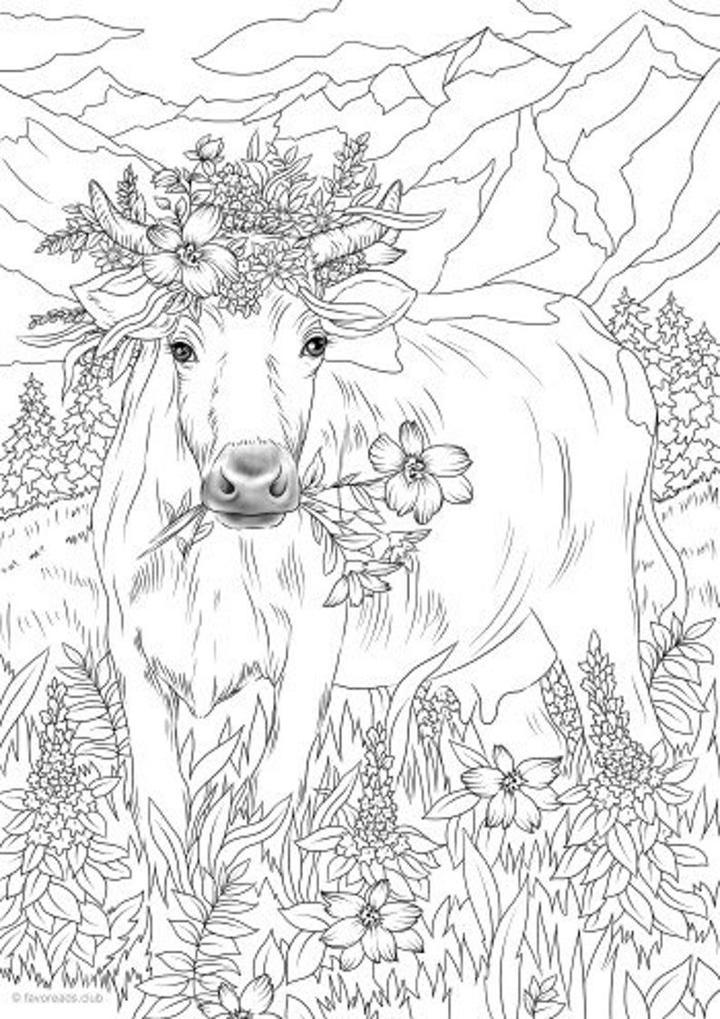 Cow Coloring Pages for Kids Printable 23