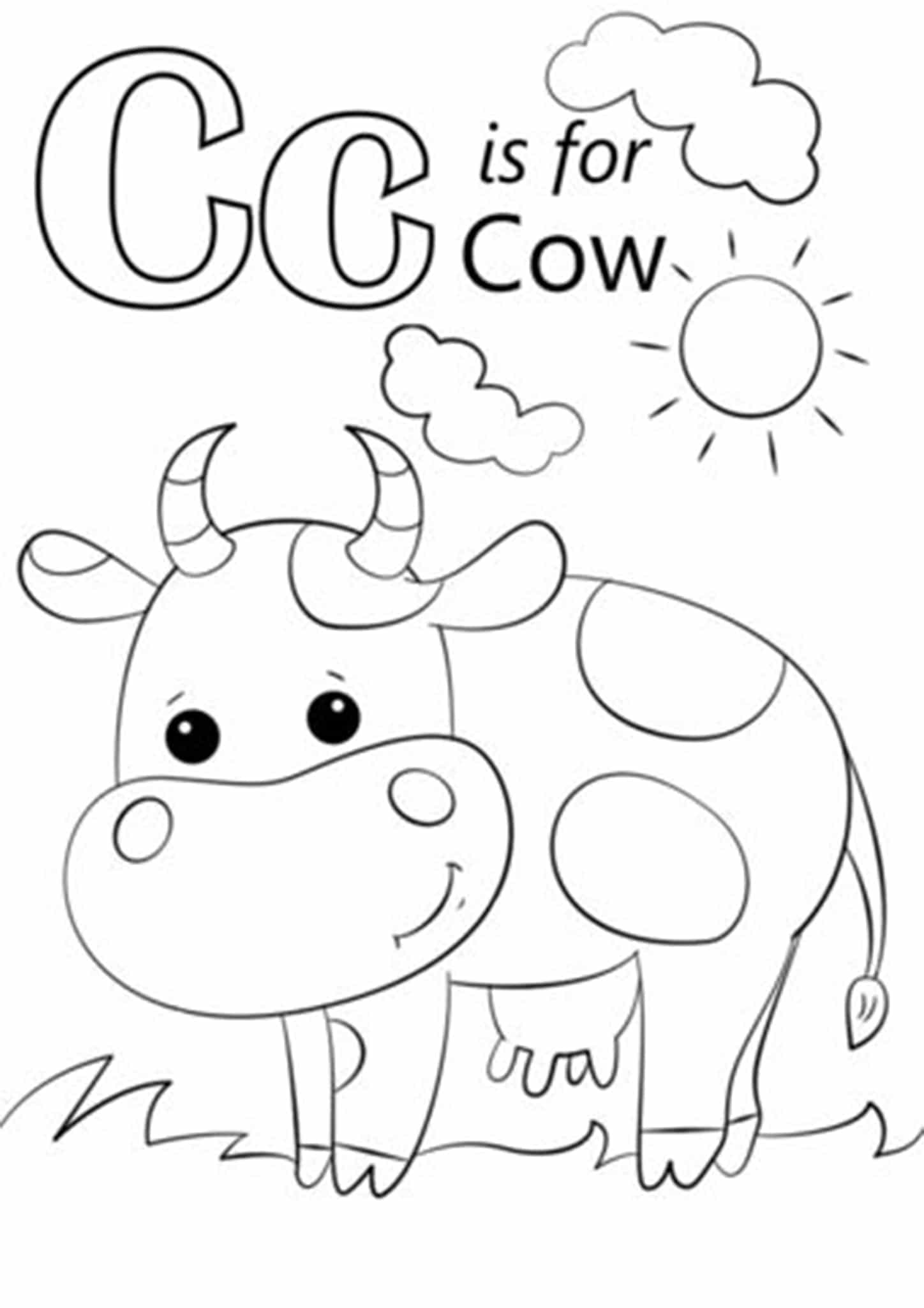 Cow Coloring Pages for Kids Printable 34