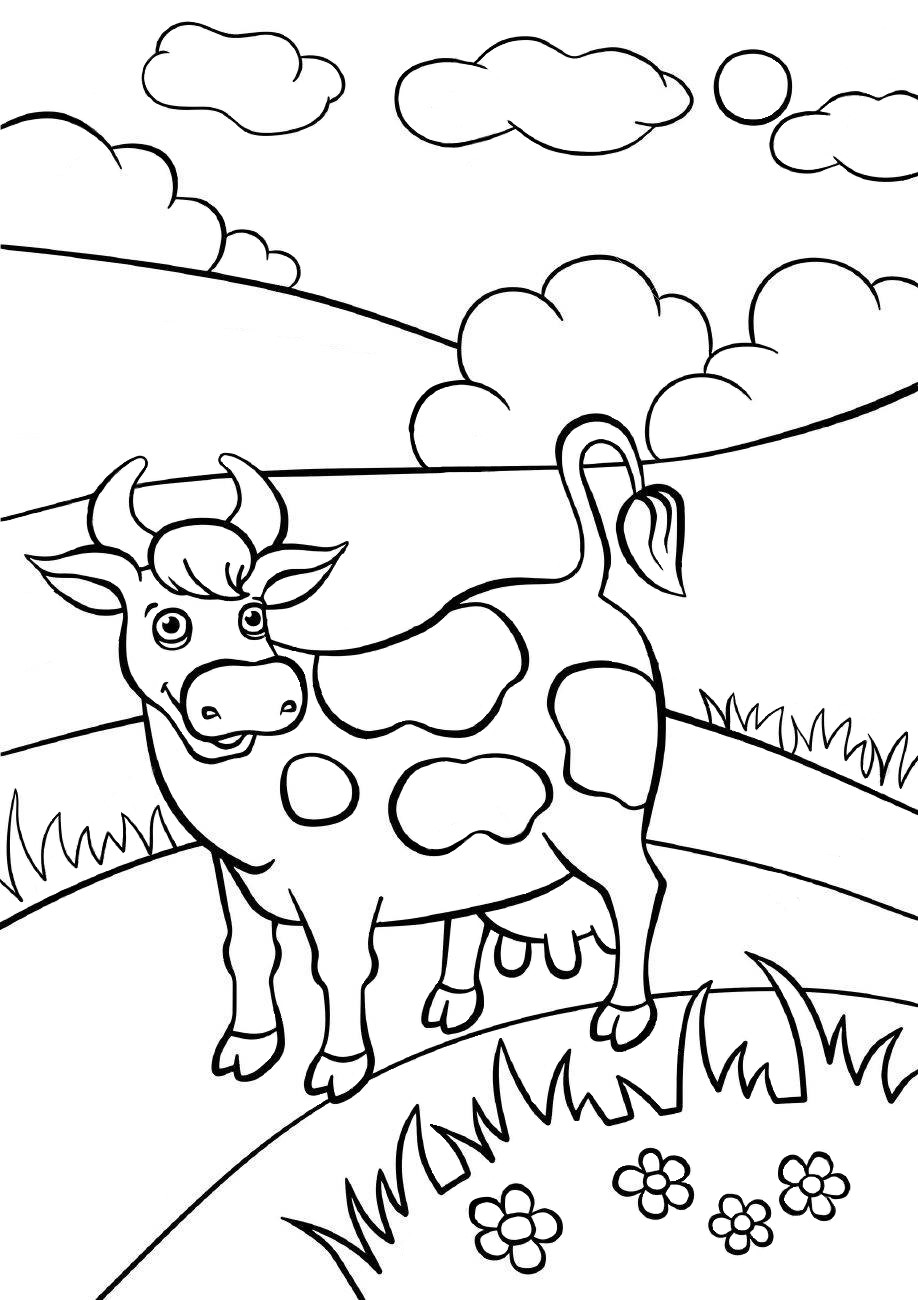 Cow Coloring Pages for Kids Printable 37