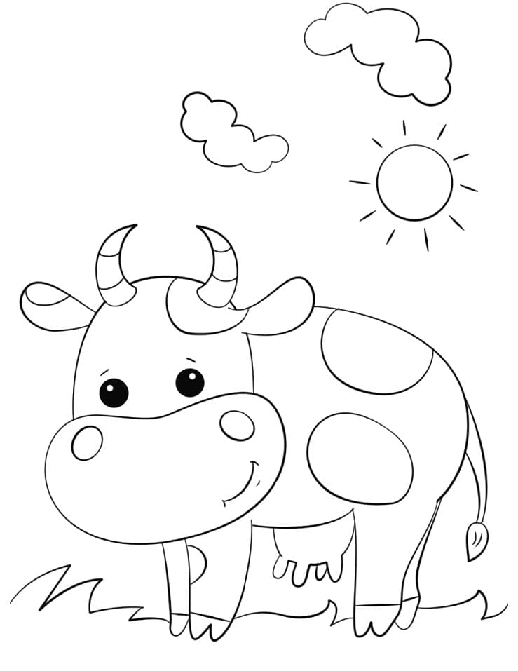 Cow Coloring Pages for Kids Printable 54