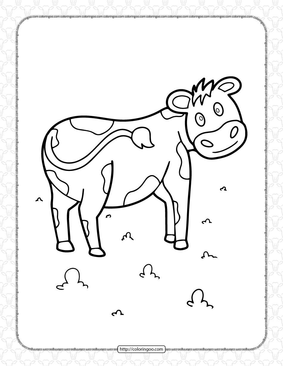 Cow Coloring Pages for Kids Printable 74