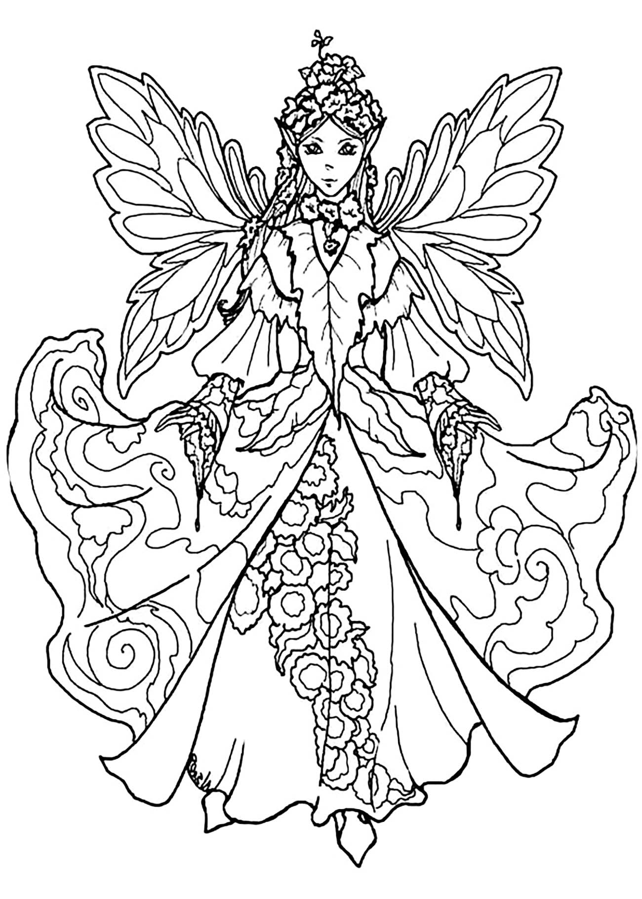 Fairy Coloring Pages Aesthetic Printables 11