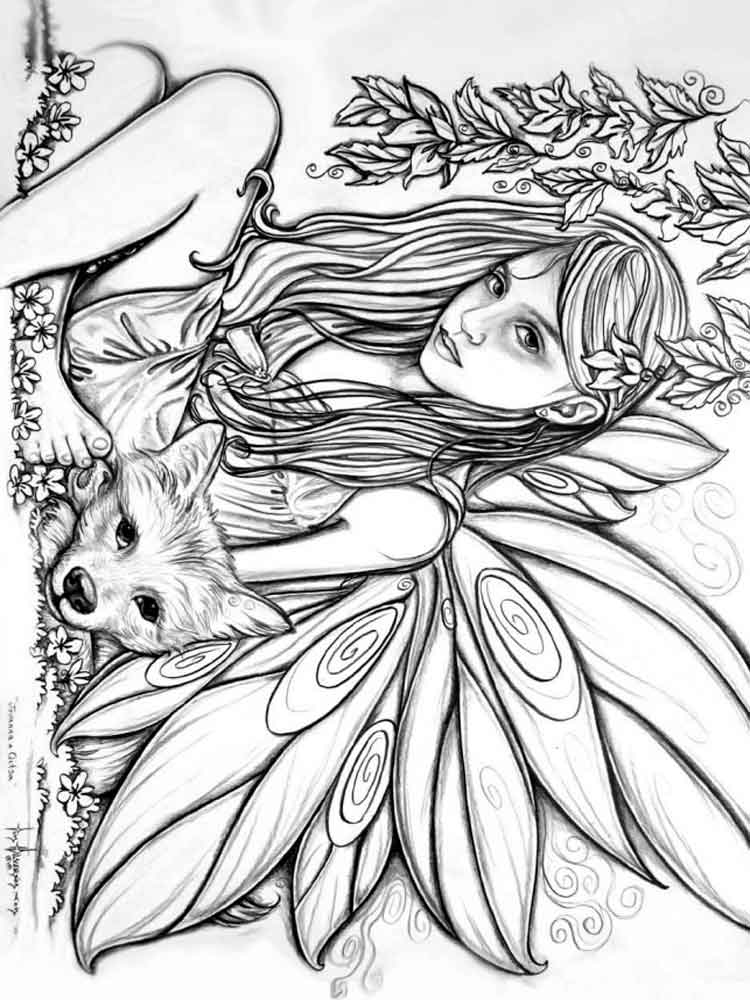 Fairy Coloring Pages Aesthetic Printables 16