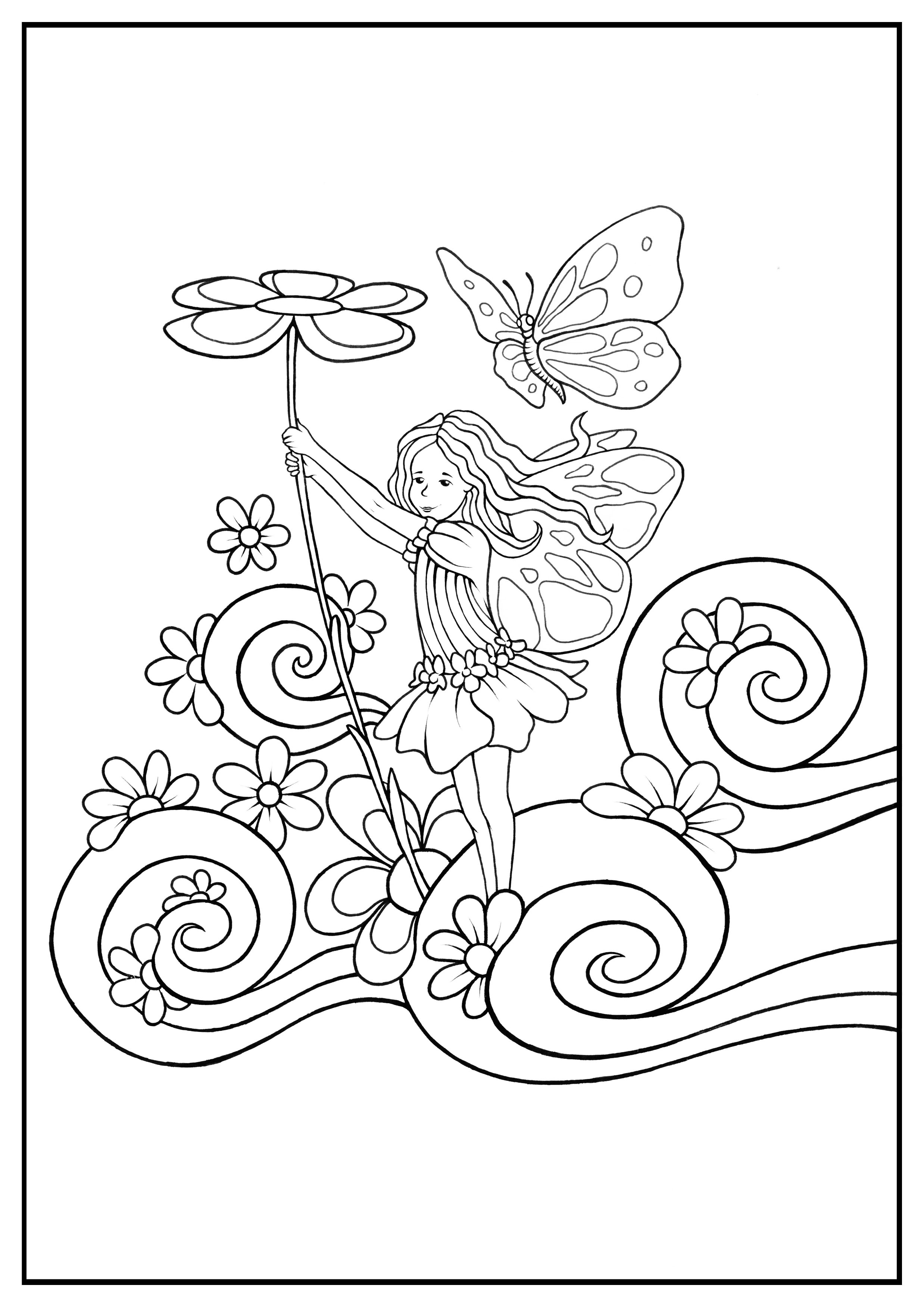 Fairy Coloring Pages Aesthetic Printables 19