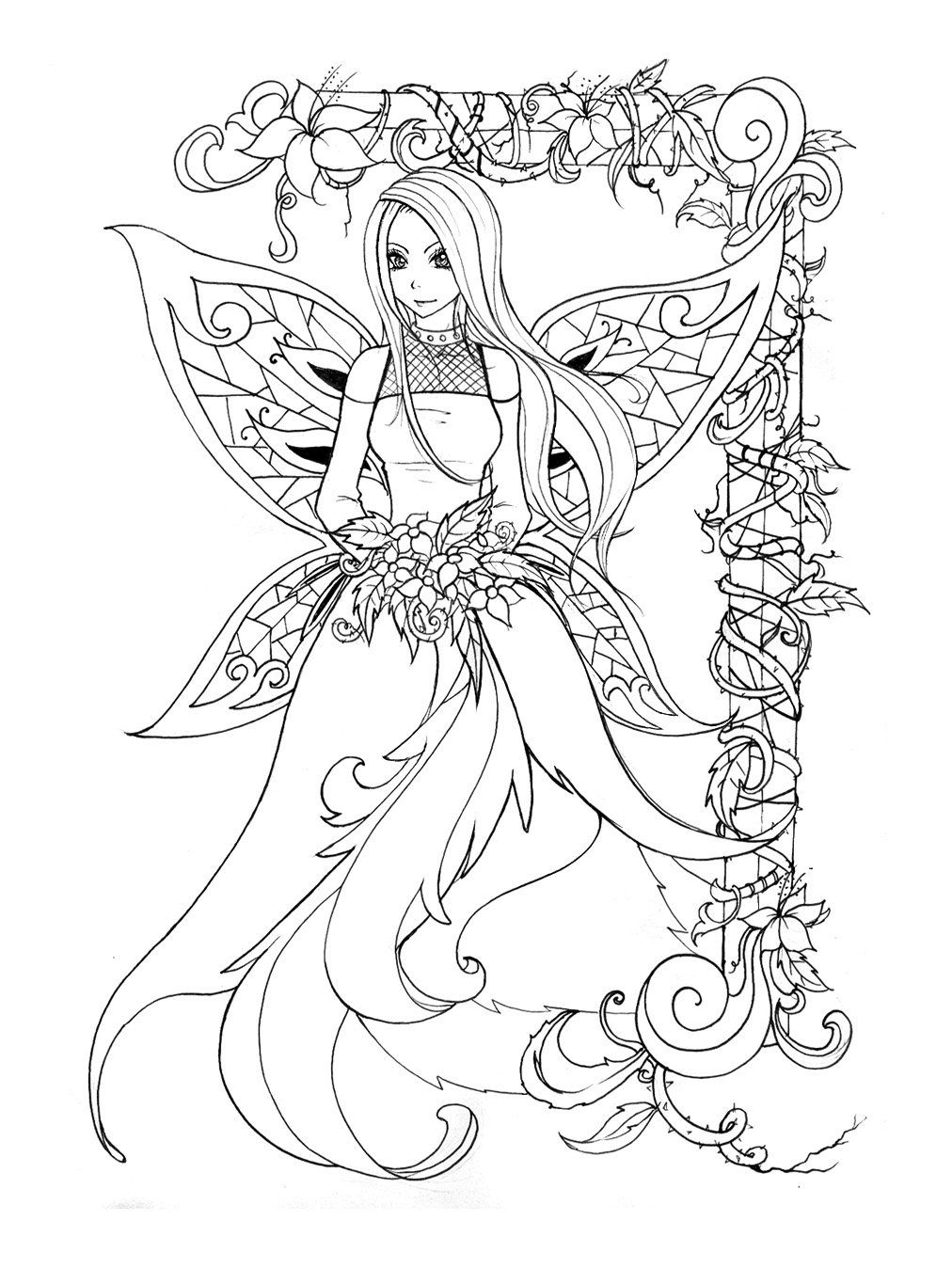 Fairy Coloring Pages Aesthetic Printables 20