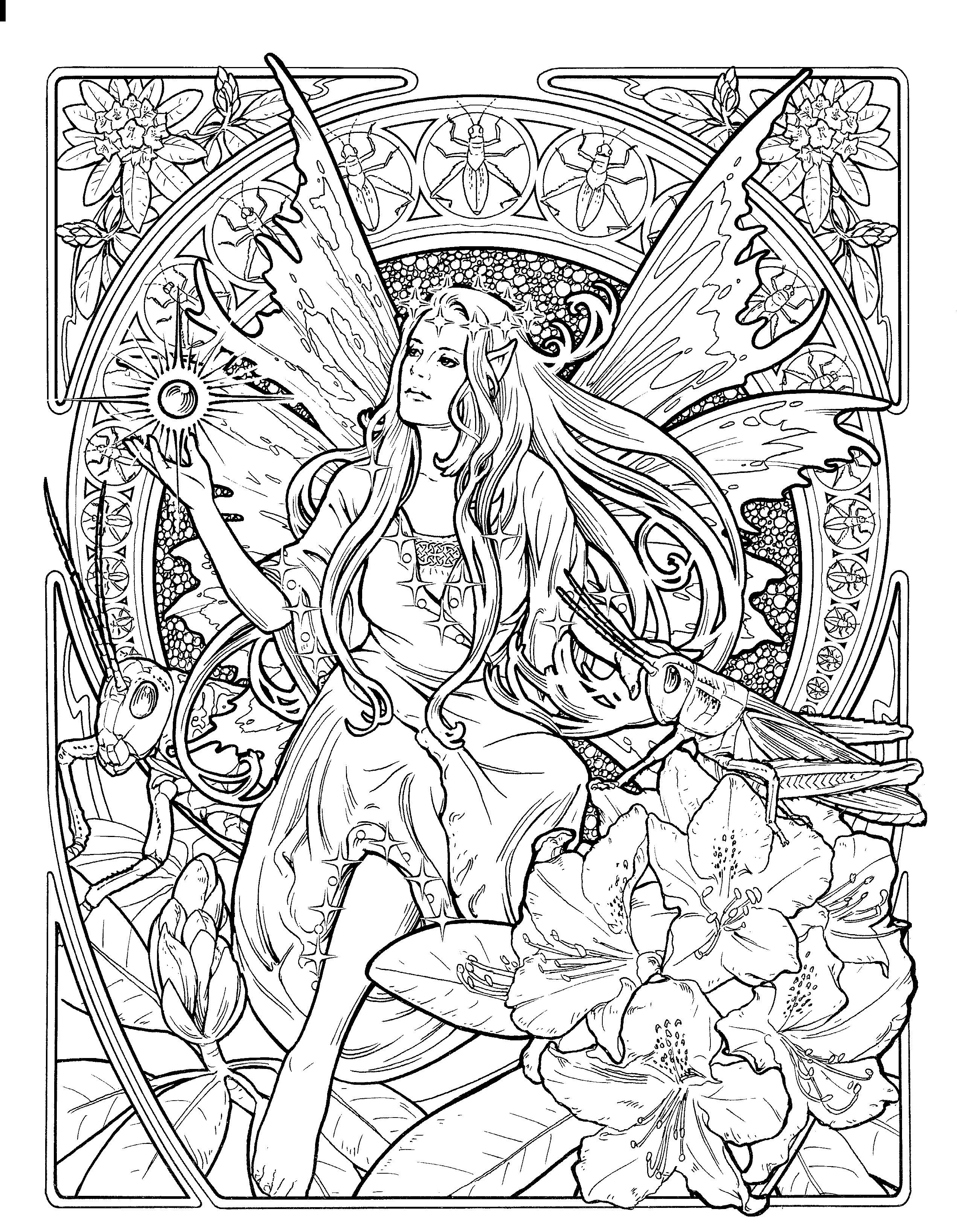 Fairy Coloring Pages Aesthetic Printables 29