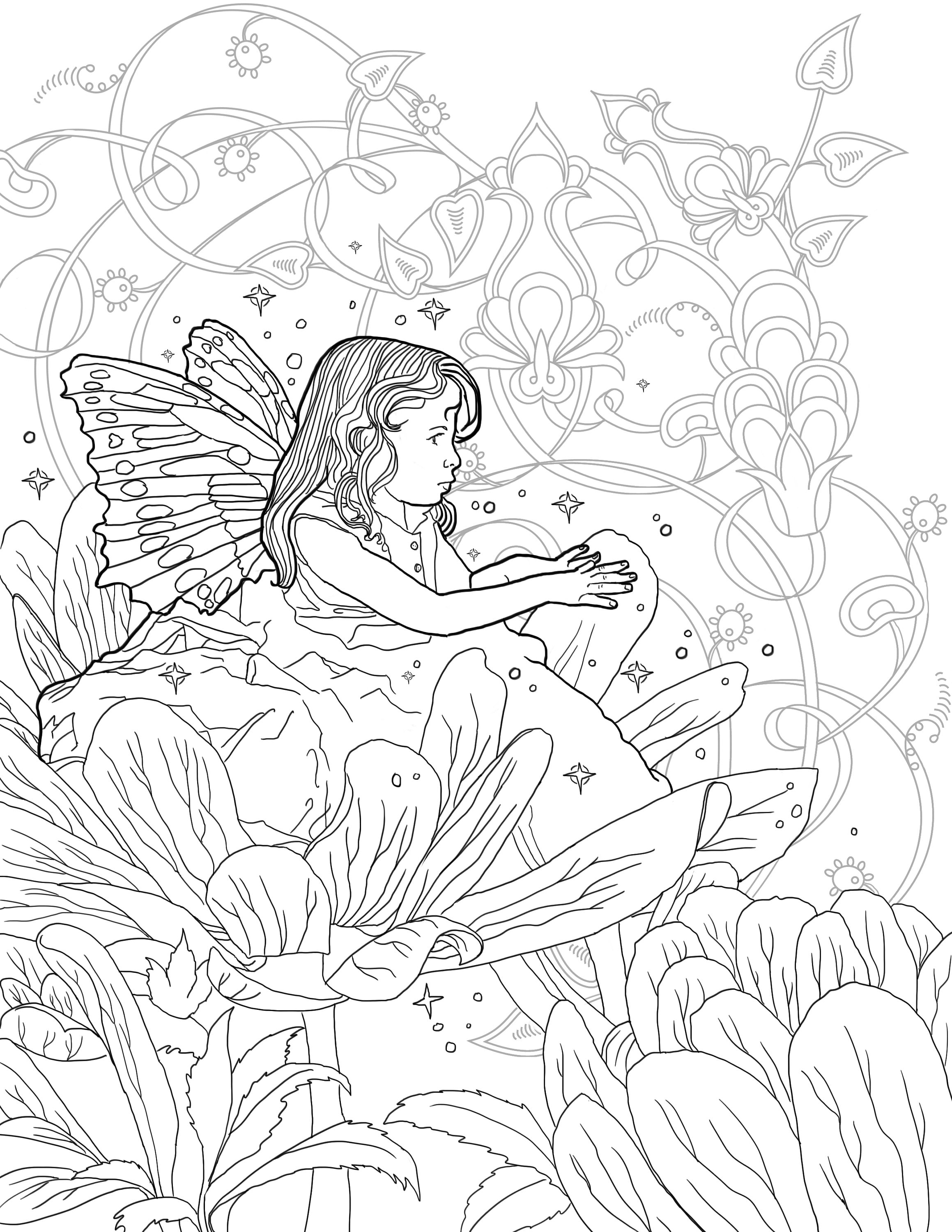 Fairy Coloring Pages Aesthetic Printables 3