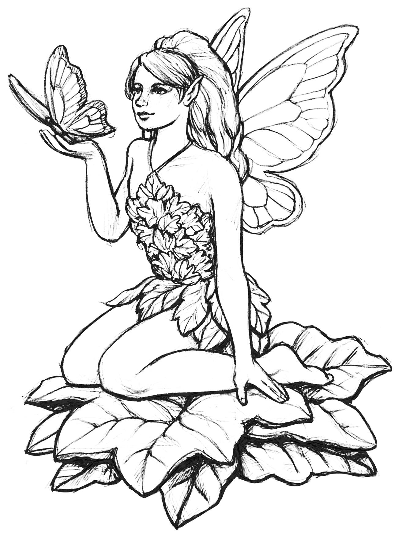 Fairy Coloring Pages Aesthetic Printables 34