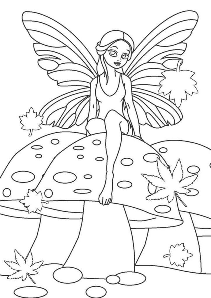 Fairy Coloring Pages Aesthetic Printables 36