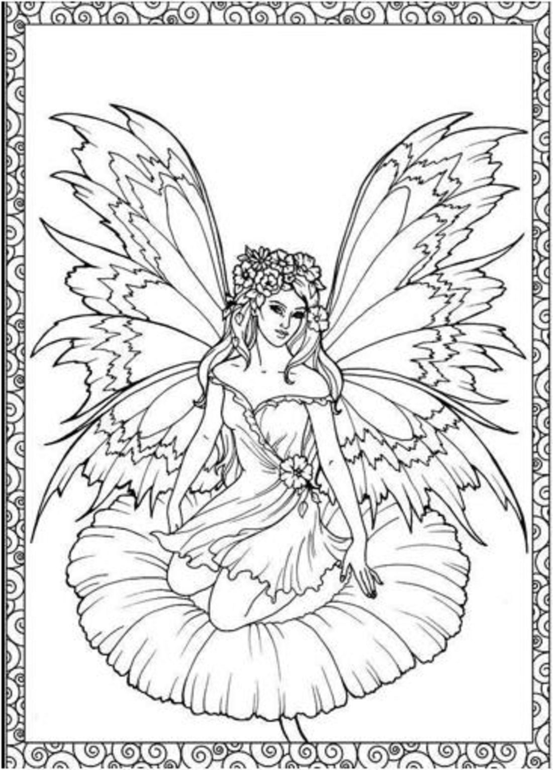 Fairy Coloring Pages Aesthetic Printables 39