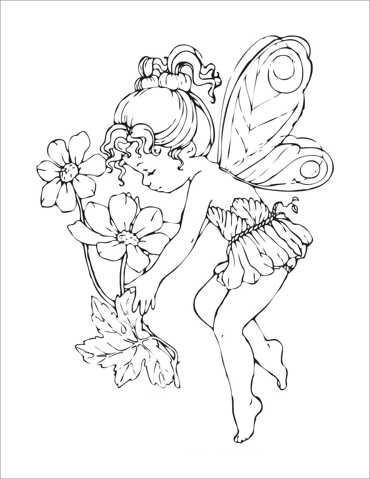 Fairy Coloring Pages Aesthetic Printables 4