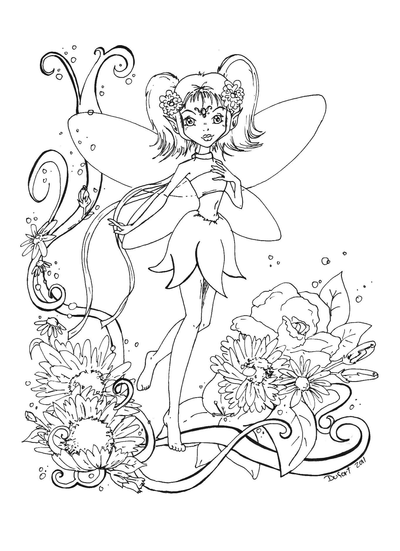 Fairy Coloring Pages Aesthetic Printables 42