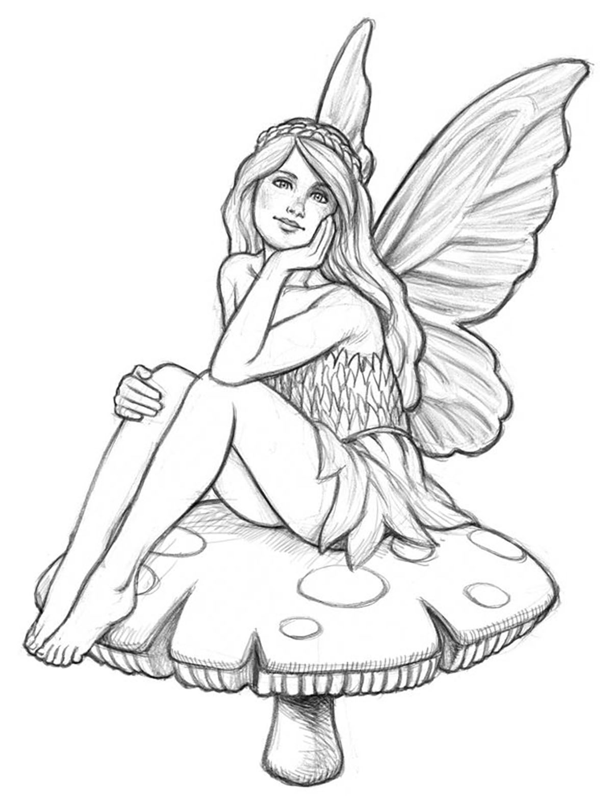 Fairy Coloring Pages Aesthetic Printables 43