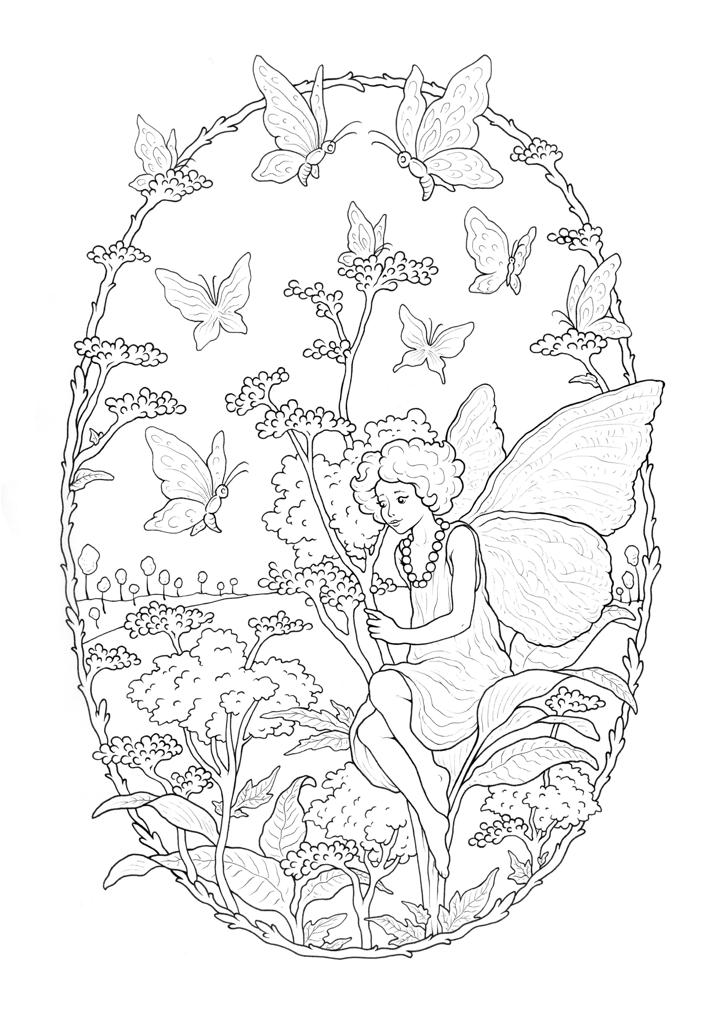 Fairy Coloring Pages Aesthetic Printables 46