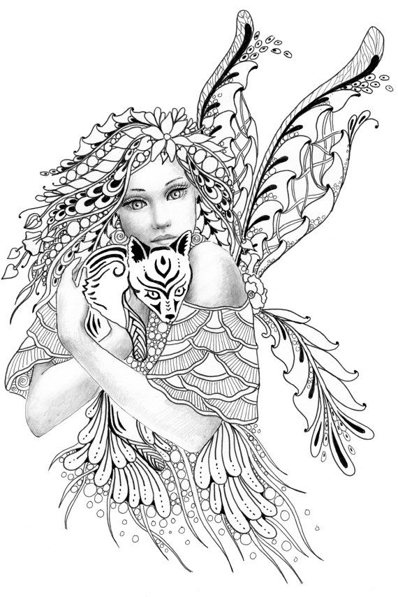 Fairy Coloring Pages Aesthetic Printables 47