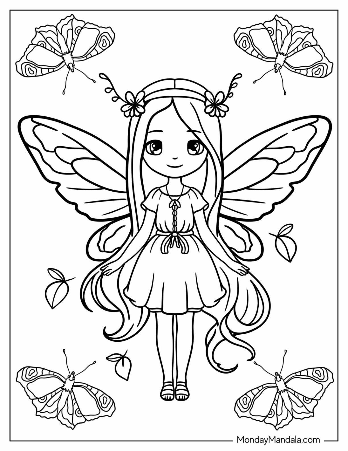 Fairy Coloring Pages Aesthetic Printables 49
