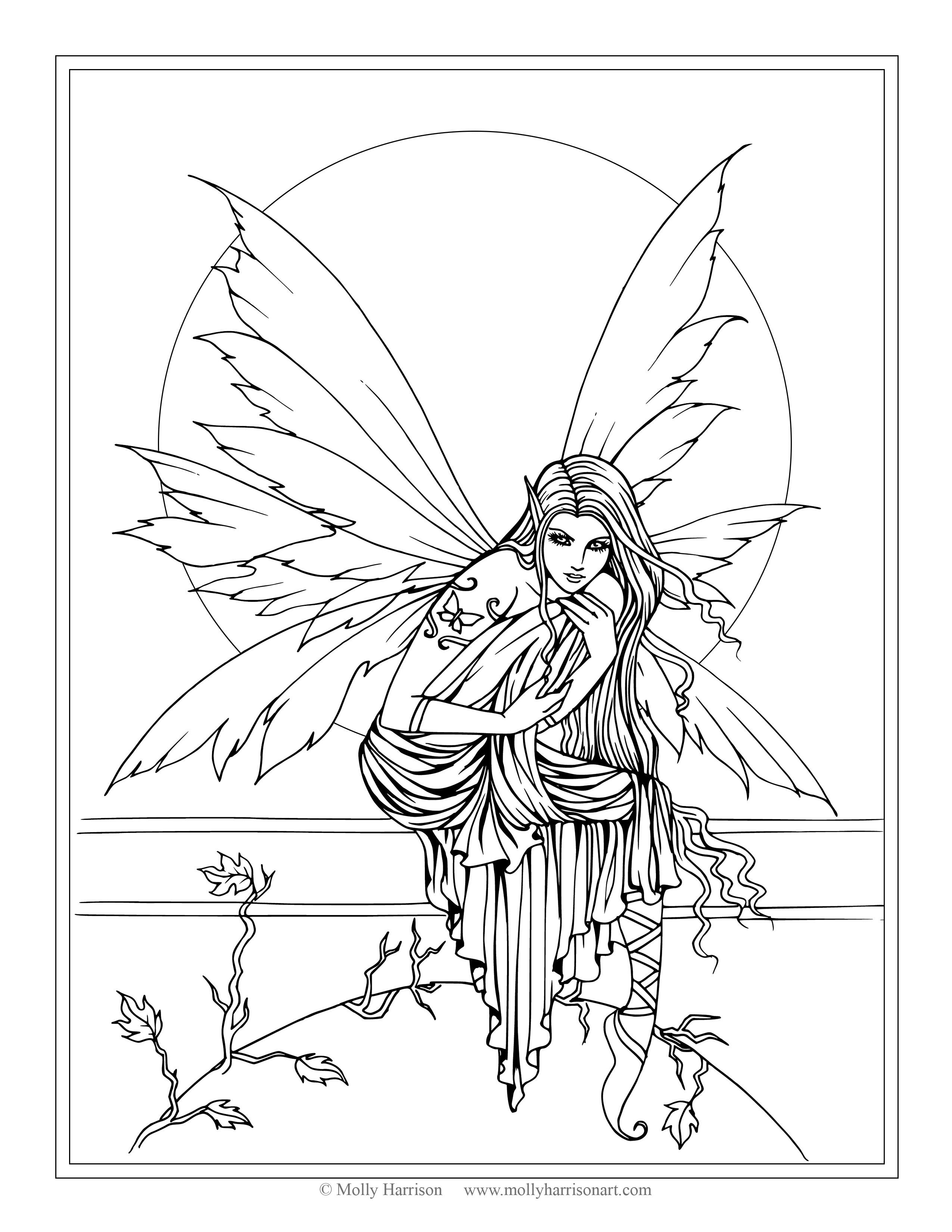 Fairy Coloring Pages Aesthetic Printables 54