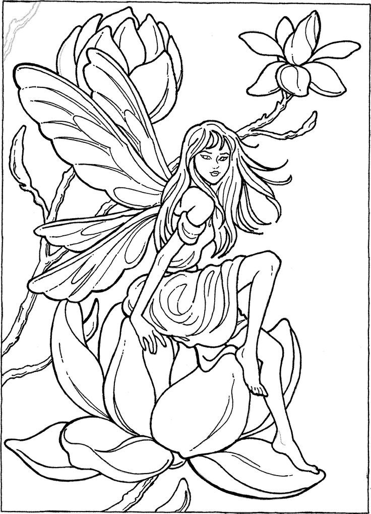 Fairy Coloring Pages Aesthetic Printables 67