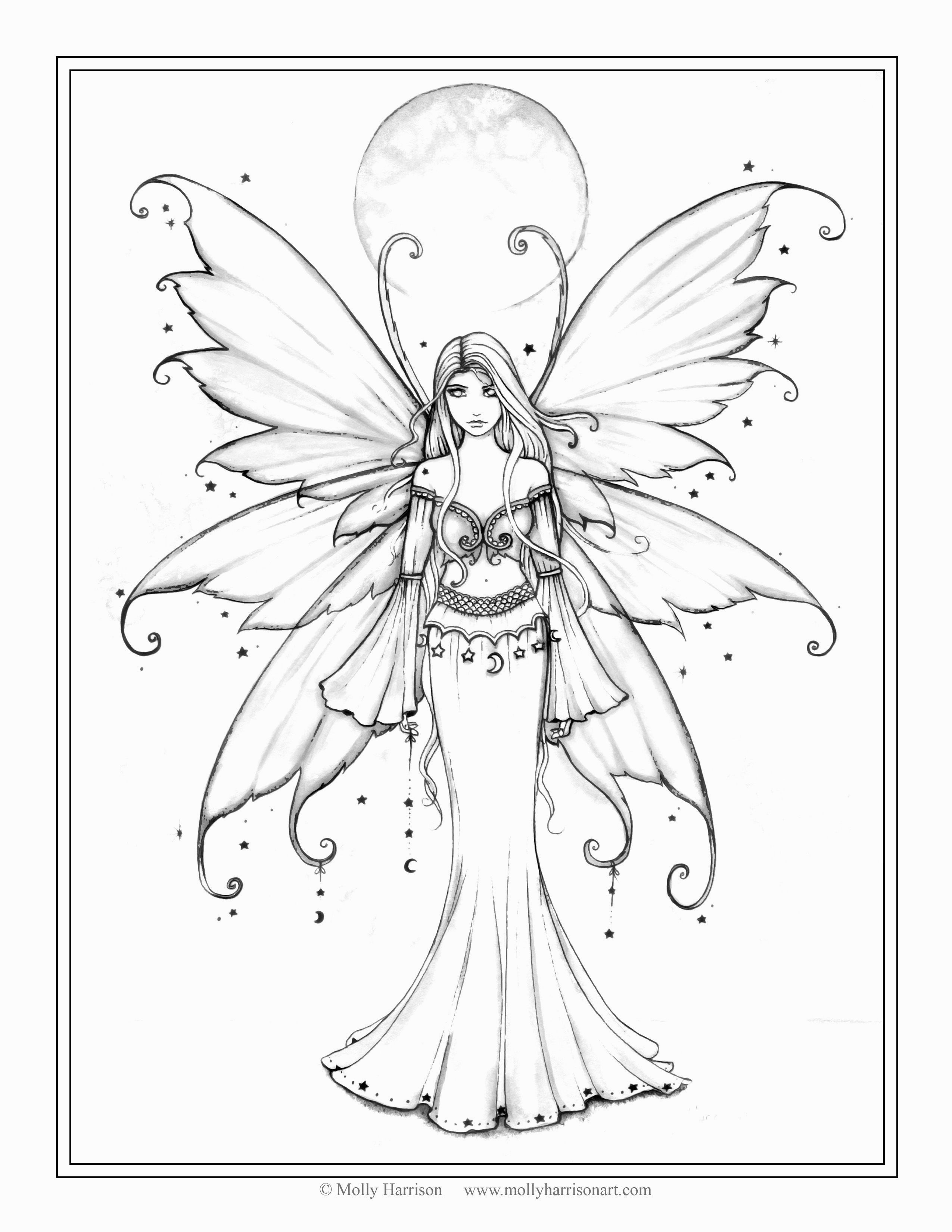 Fairy Coloring Pages Aesthetic Printables 68