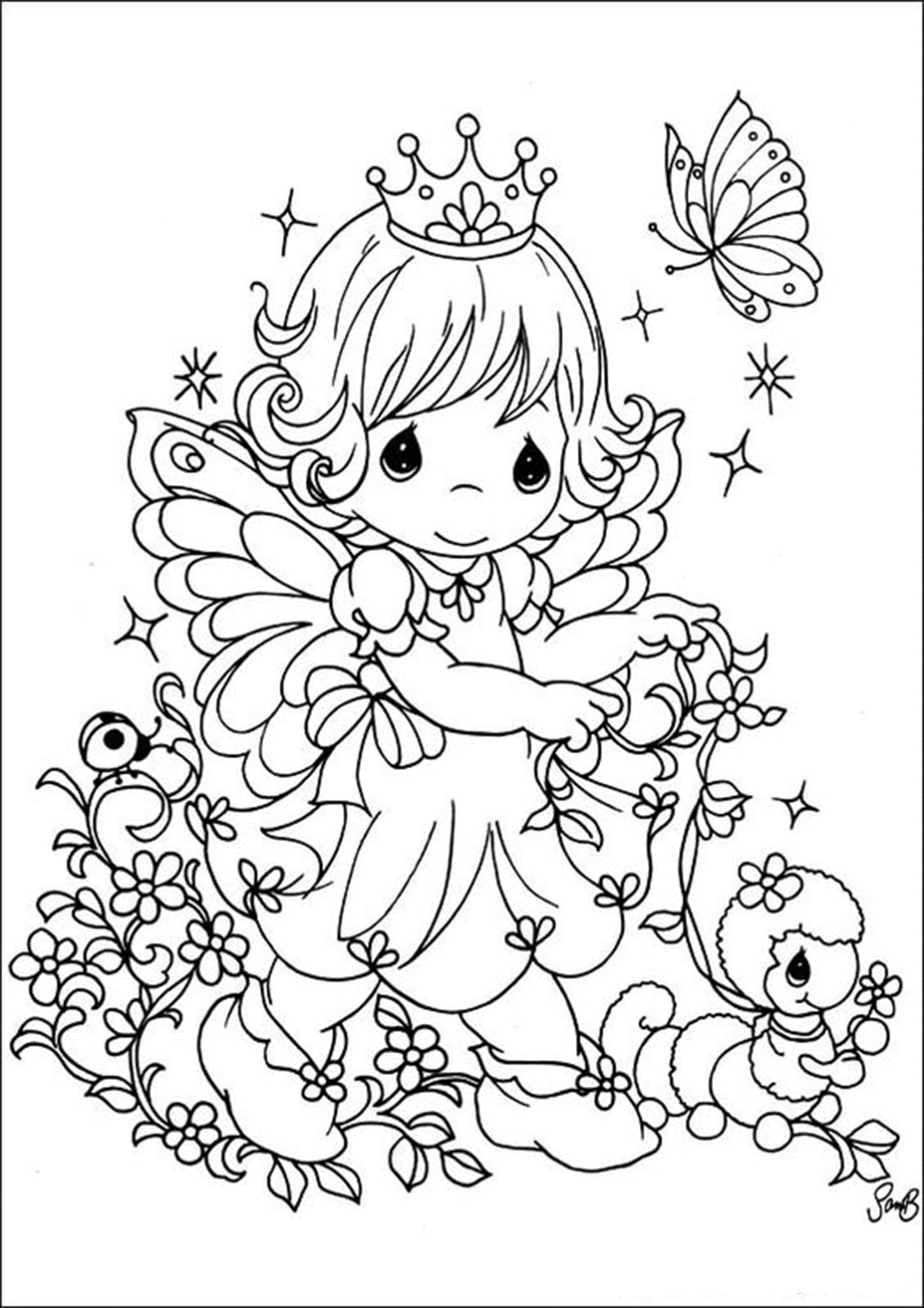 Fairy Coloring Pages Aesthetic Printables 7